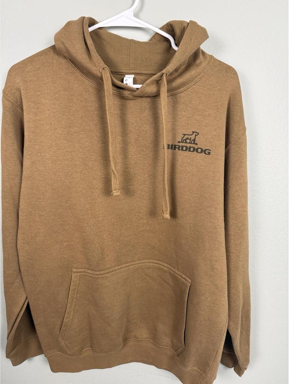 Birddog Hunting Experiences Brown Pullover Hoodie Graphic Men’s L